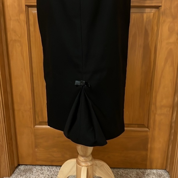 Belle Poque Black Pencil Skirt Sz S w/Bow in back and bow detail on front - Picture 1 of 6